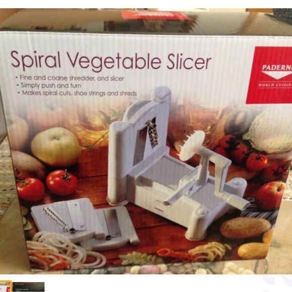 Paderno Spiral Vegetable Slicer Counter Top 3 Stainless Steel Blades NEW - Picture 6 of 11